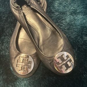 Tory Burch Miller Logo Ballet Flats Size 7 (fits like 6)